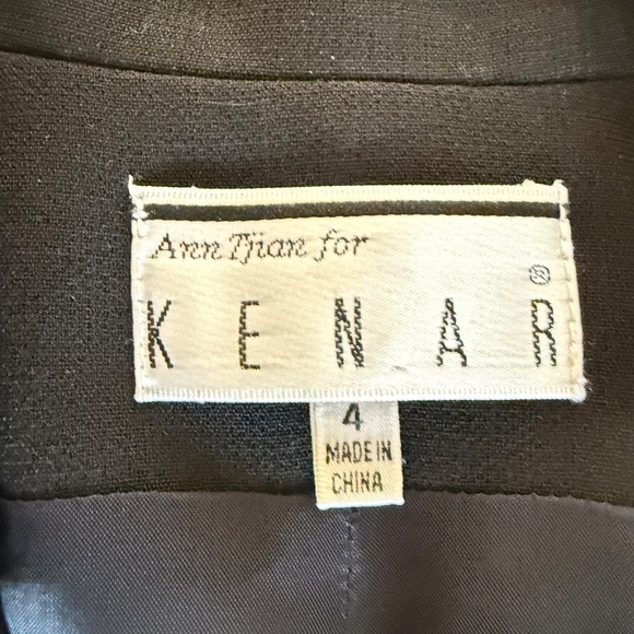 Vtg Ann Tjian for Kenar Double-Breasted Blazer Jacket Womens Sz 4 Black Career - Picture 12 of 12